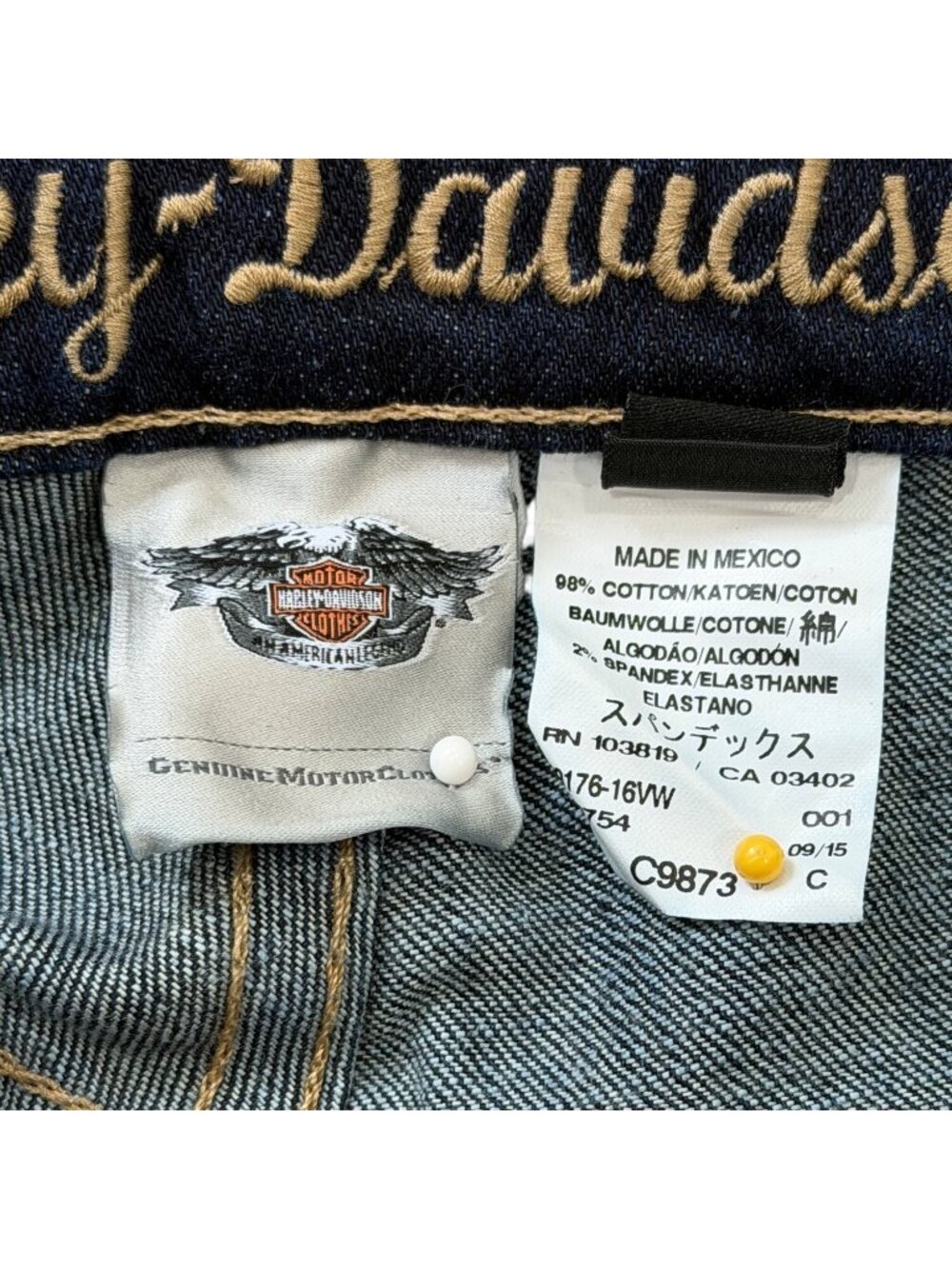 Harley-Davidson Womens Size 20W Jeans Mid-Rise Bootcut Dark Wash New With Tags - Picture 8 of 9